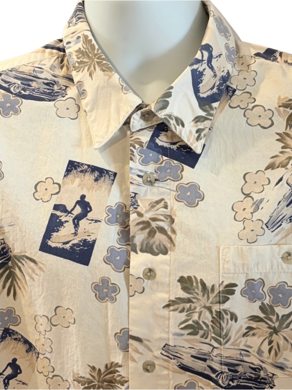 Consensus Sportswear Men’s Tropical Surf & Cars Button Down Shirt Size XL - Picture 3 of 8